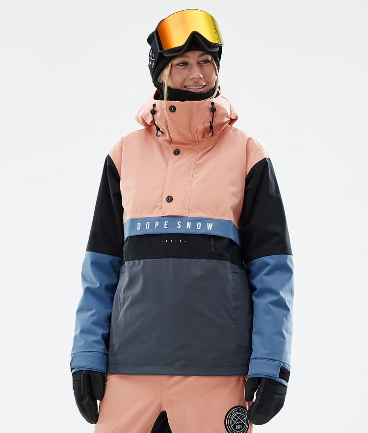 Dope Legacy Track W Snowboard Jacket Women Blue Steel/Light Grey/Soft Pink/Greenish