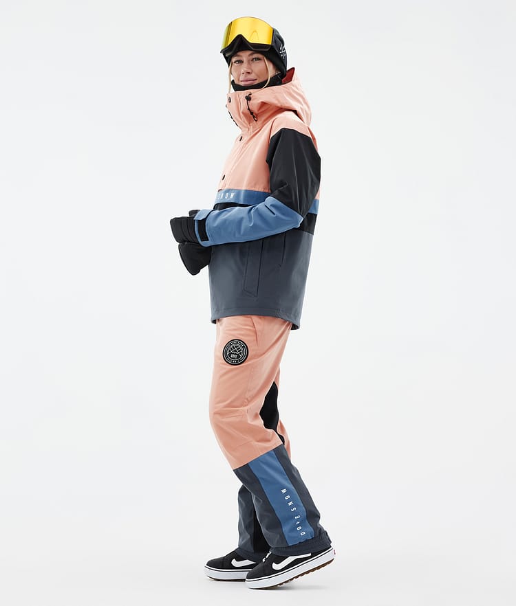 Dope Legacy Track W Snowboard Jacket Women Blue Steel/Light Grey/Soft Pink/Greenish