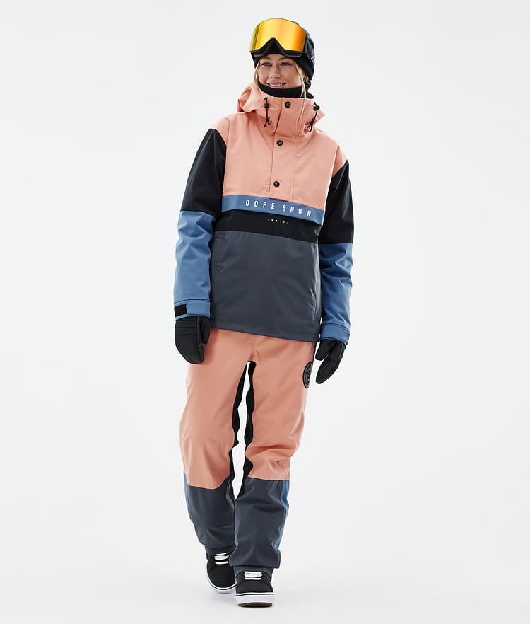 Dope Legacy Track W Snowboard Jacket Women Blue Steel/Light Grey/Soft Pink/Greenish