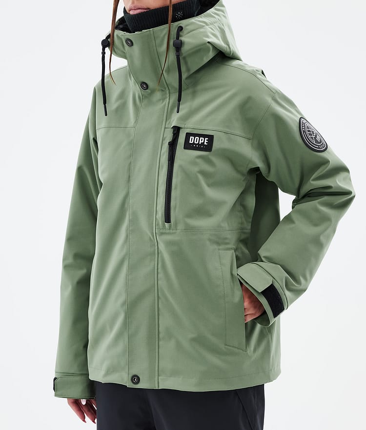 Dope Blizzard W Full Zip Snowboard Jacket Women Faded Green Renewed