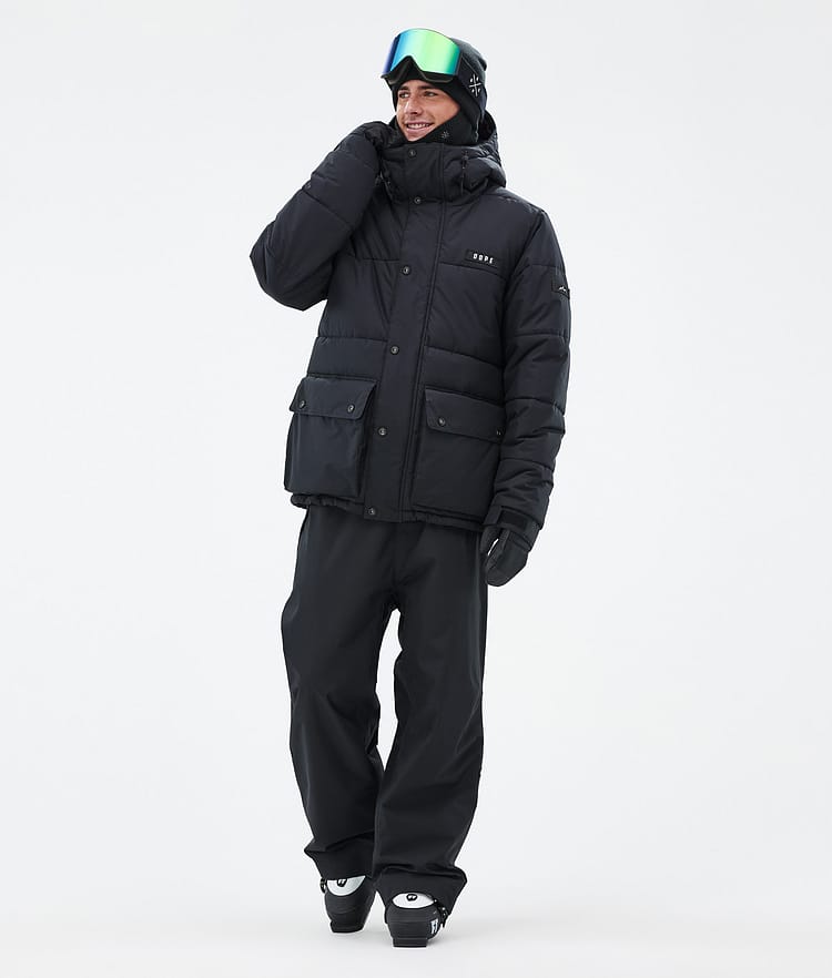 Dope Puffer Full Zip Ski Jacket Men Black