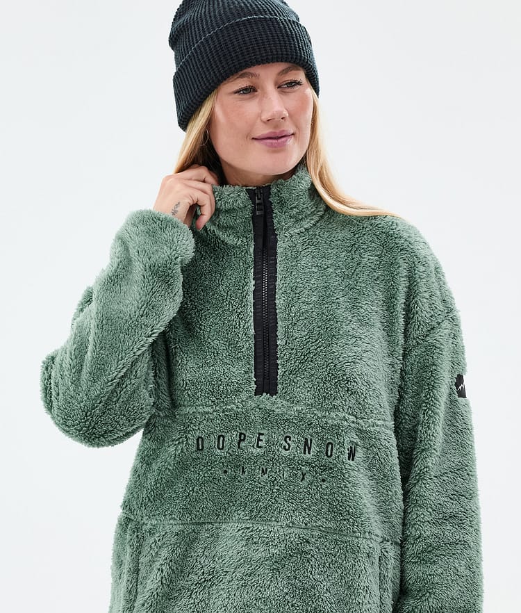 Dope Pile W Fleece Sweater Women Faded Green Renewed