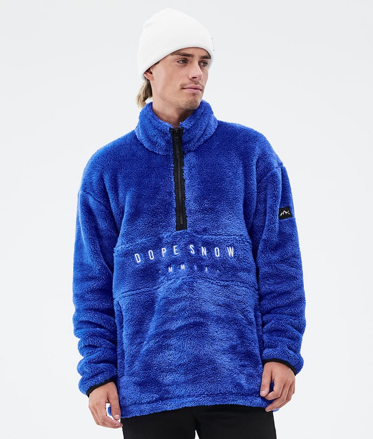 Dope Pile Fleece Sweater Men Cobalt Blue Renewed