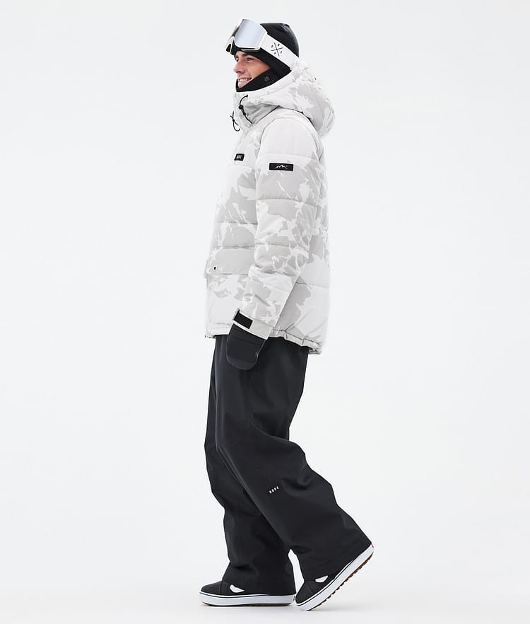 Dope Puffer Full Zip Snowboard Jacket Men Grey Camo Renewed