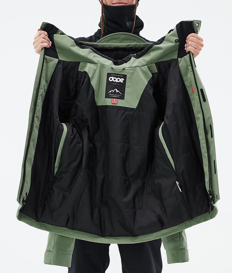 Dope Blizzard W Full Zip Snowboard Jacket Women Faded Green Renewed