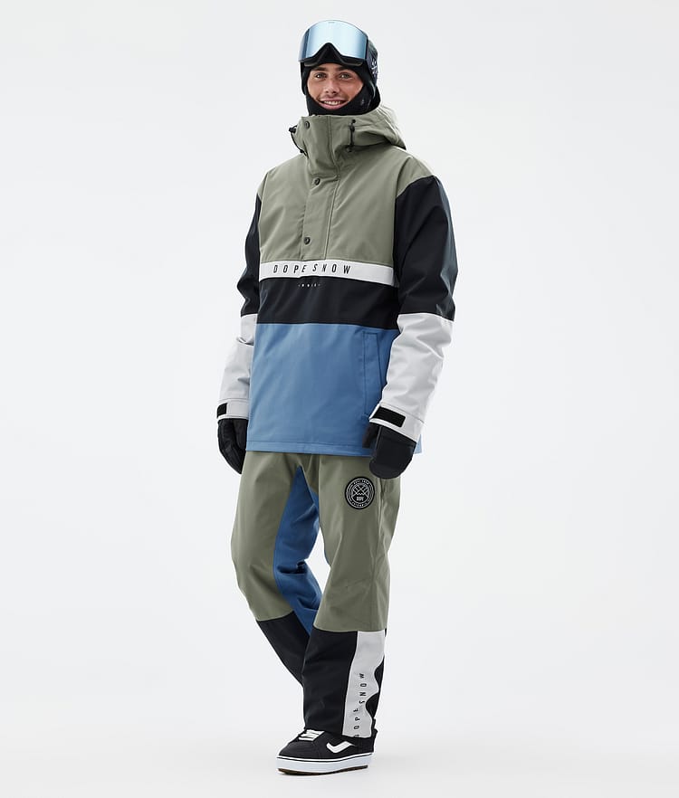 Dope Blizzard Track Snowboard Pants Men OIive Green/Burgundy/Metal Blue/Black