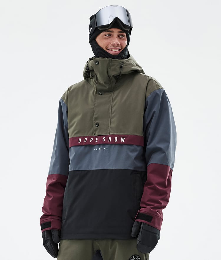 Dope Legacy Track Ski Jacket Men Greenish/Light Grey/Black/Blue Steel