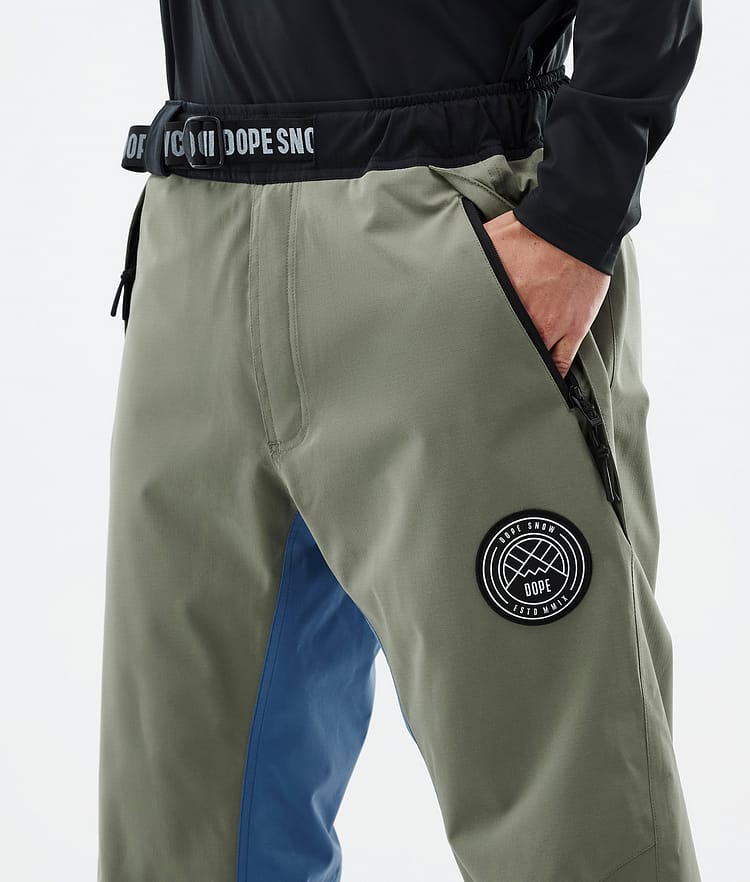 Dope Blizzard Track Snowboard Pants Men Greenish/Light Grey/Black/Blue Steel Renewed