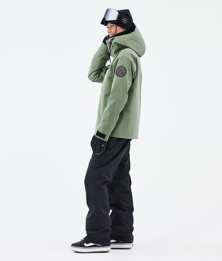 Dope Blizzard W Full Zip Snowboard Jacket Women Faded Green Renewed