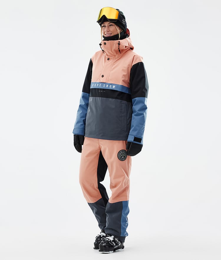 Dope Legacy Track W Ski Jacket Women Blue Steel/Light Grey/Soft Pink/Greenish