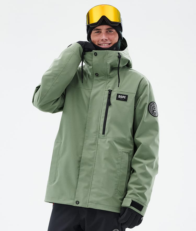 Dope Blizzard Full Zip Snowboard Jacket Men Olive Green Renewed