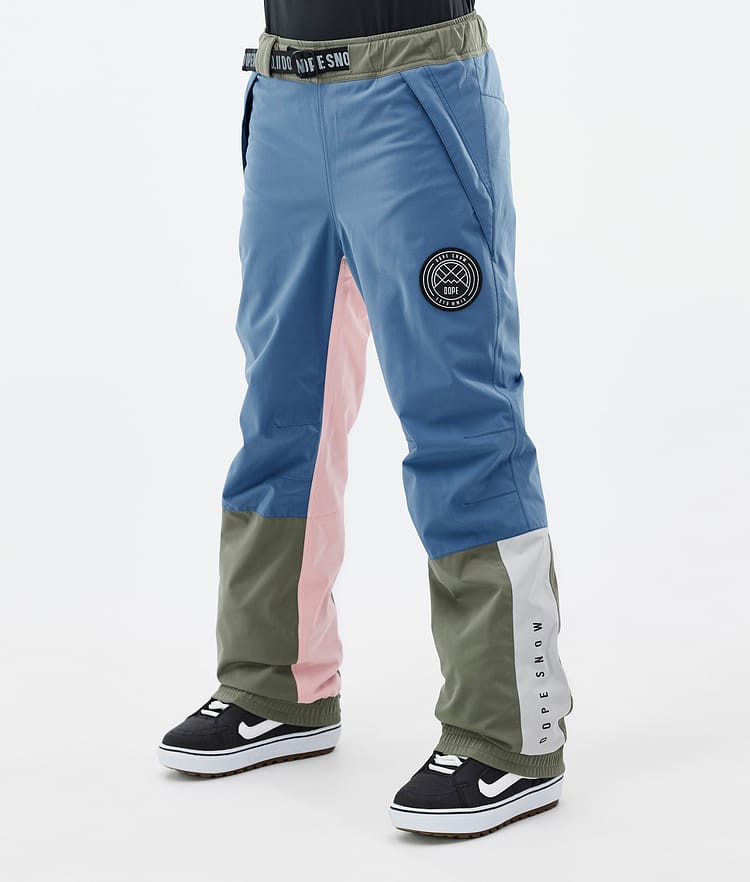 Dope Blizzard Track W Snowboard Pants Women Faded Peach/Blue Steel/Black/Metal Blue Renewed