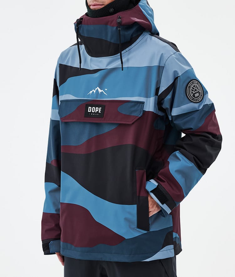 Dope Blizzard Ski Jacket Men Shards Burgundy Blue