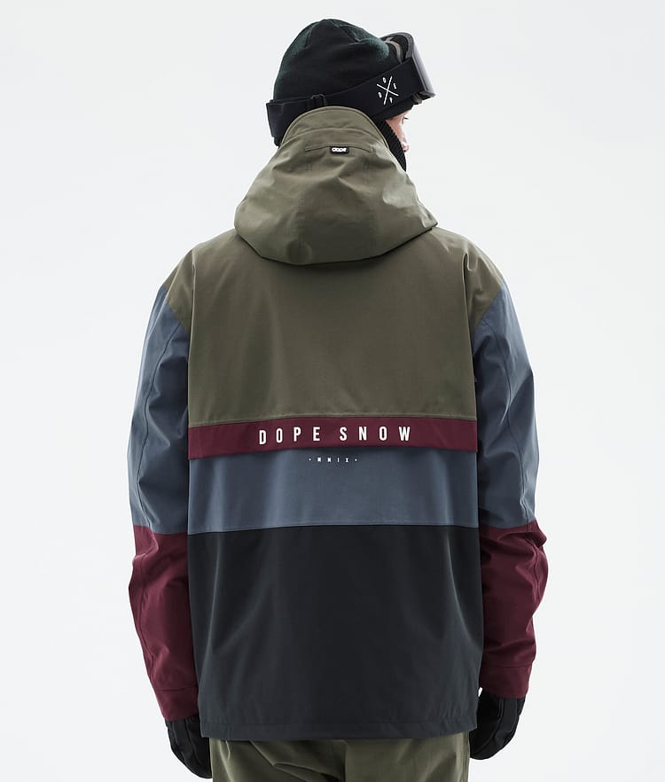 Dope Legacy Track Ski Jacket Men Greenish/Light Grey/Black/Blue Steel