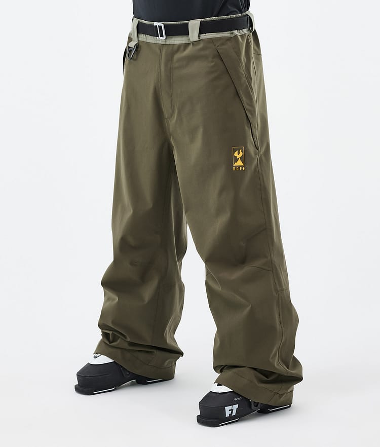 Dope JT Big Ski Pants Men Greenish/Olive Green Renewed