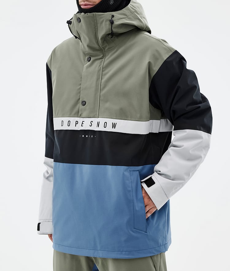 Dope Legacy Track Ski Jacket Men Greenish/Light Grey/Black/Blue Steel
