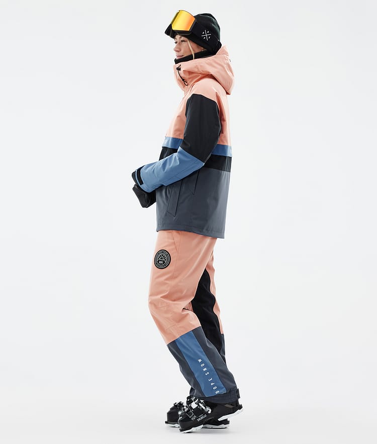 Dope Legacy Track W Ski Jacket Women Blue Steel/Light Grey/Soft Pink/Greenish