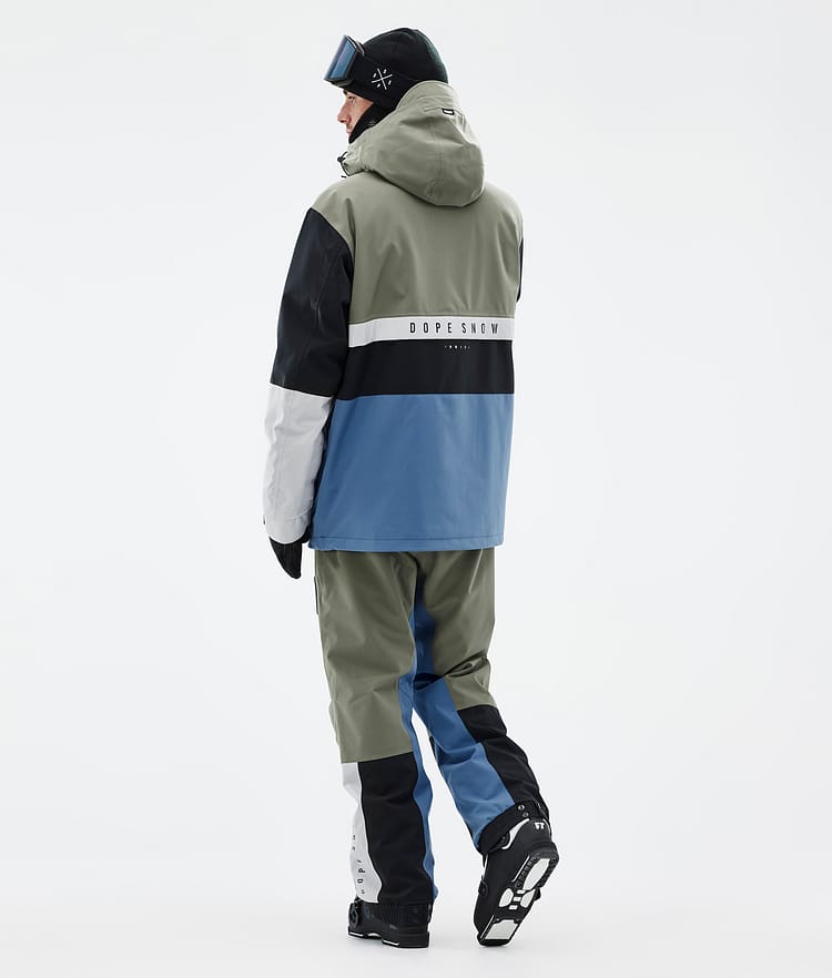 Dope Legacy Track Ski Jacket Men Greenish/Light Grey/Black/Blue Steel