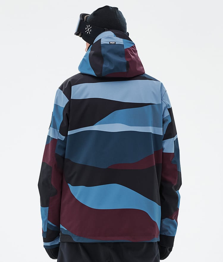 Dope Blizzard Ski Jacket Men Shards Burgundy Blue