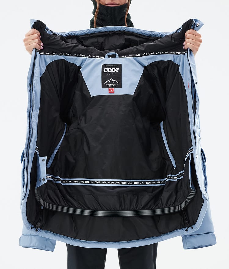 Dope Puffer W Full Zip Snowboard Jacket Women Light Blue
