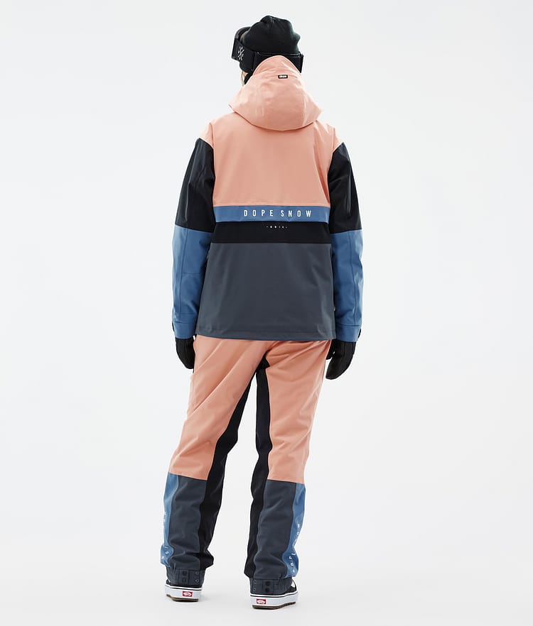 Dope Legacy Track W Snowboard Jacket Women Blue Steel/Light Grey/Soft Pink/Greenish