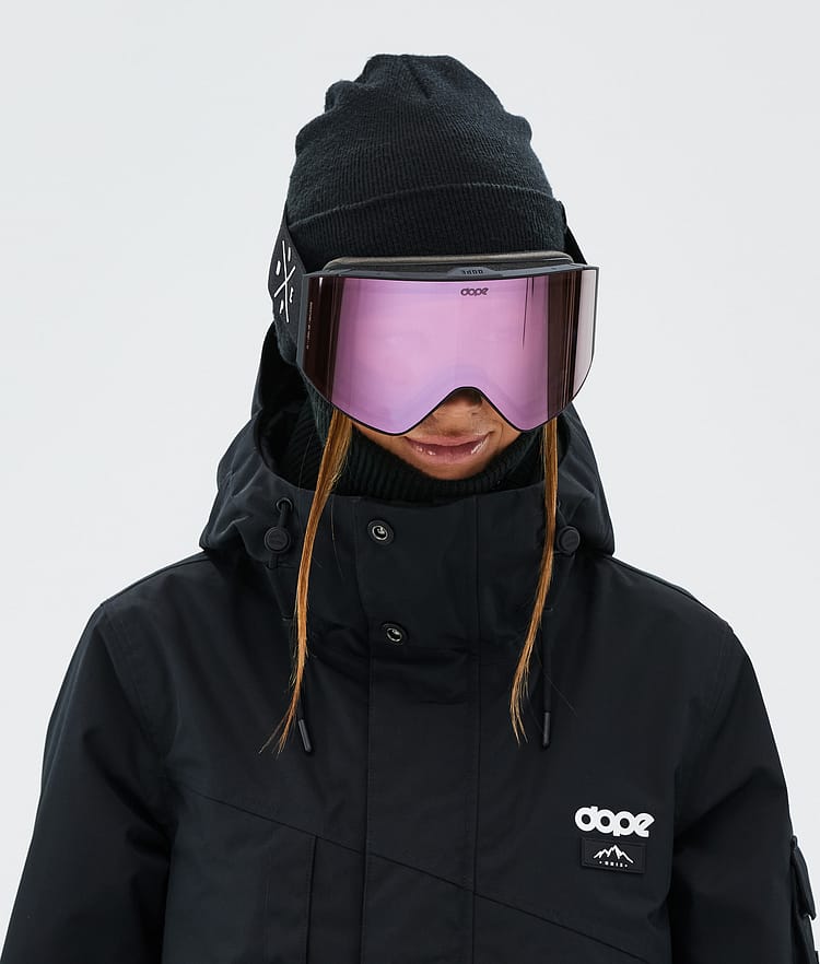 Dope Sight Ski Goggles Black/Pink Mirror