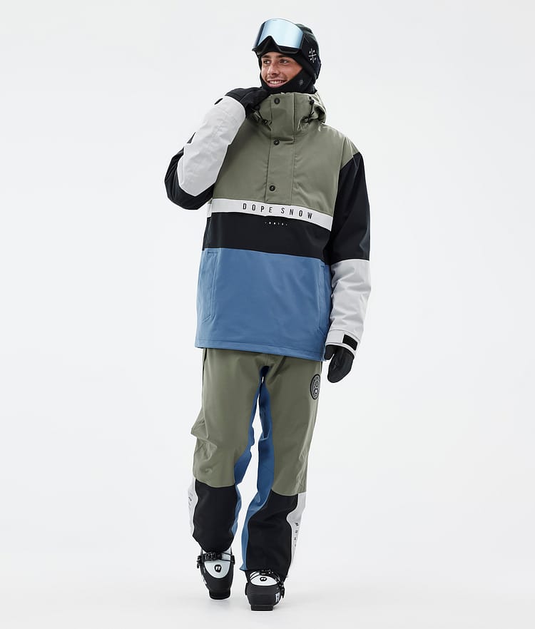 Dope Legacy Track Ski Jacket Men Greenish/Light Grey/Black/Blue Steel