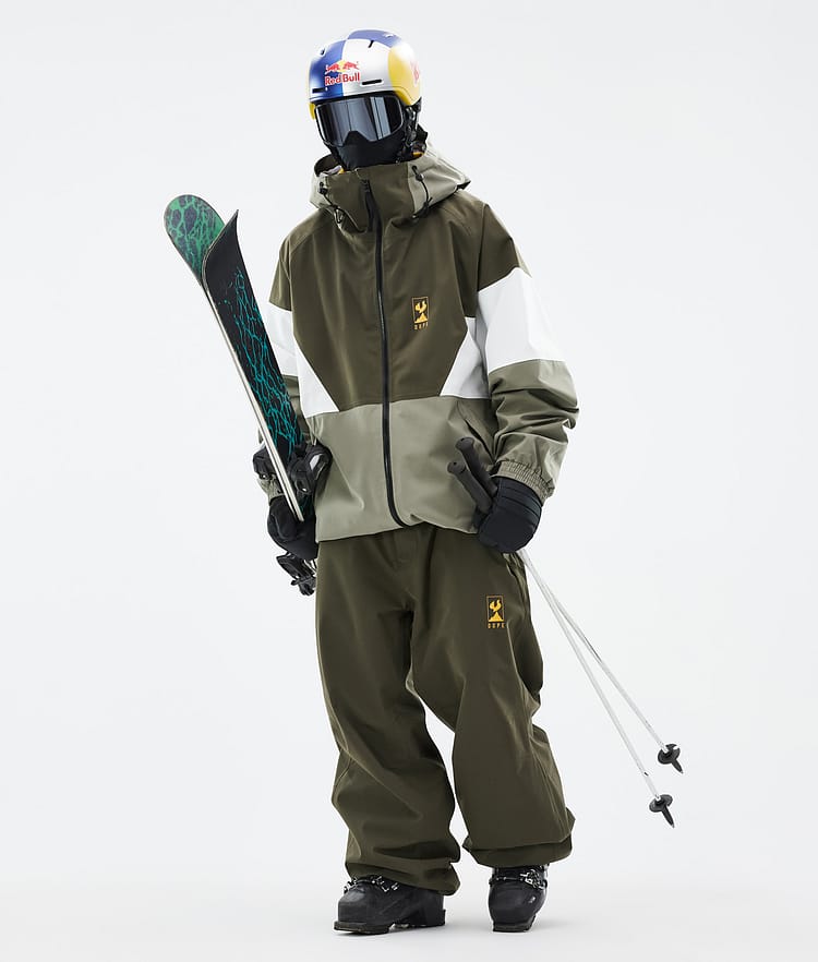 Dope JT Big Ski Pants Men Greenish/Olive Green Renewed