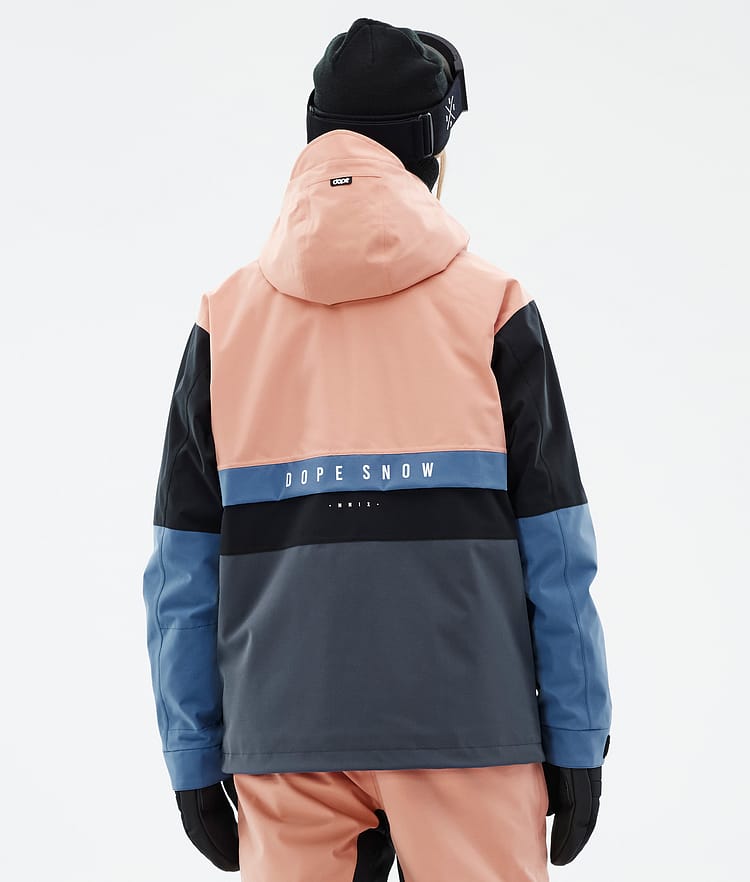 Dope Legacy Track W Snowboard Jacket Women Blue Steel/Light Grey/Soft Pink/Greenish