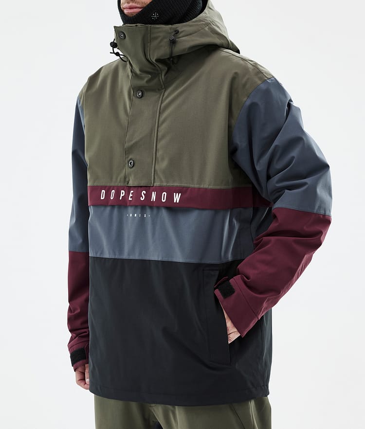 Dope Legacy Track Ski Jacket Men Greenish/Light Grey/Black/Blue Steel