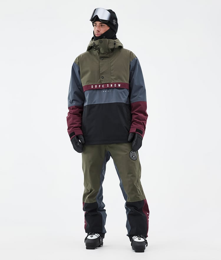 Dope Blizzard Track Ski Pants Men Greenish/Light Grey/Black/Blue Steel