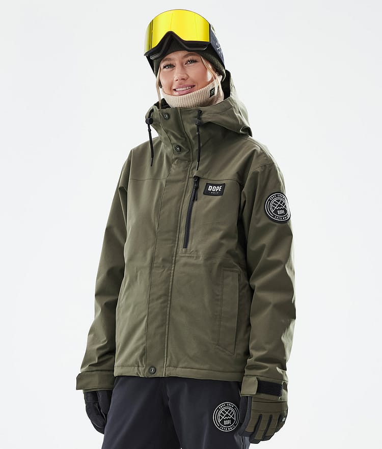 Dope Blizzard W Full Zip Ski Jacket Women Moss Green