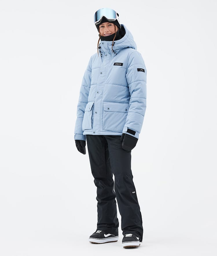 Dope Puffer W Full Zip Snowboard Jacket Women Light Blue Renewed