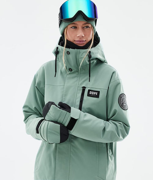 Dope Blizzard W Full Zip Snowboard Jacket Women Faded Green