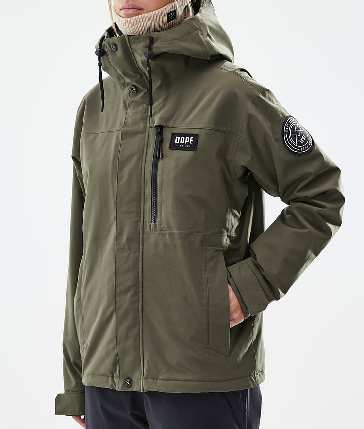 Dope Blizzard W Full Zip Snowboard Jacket Women Faded Green