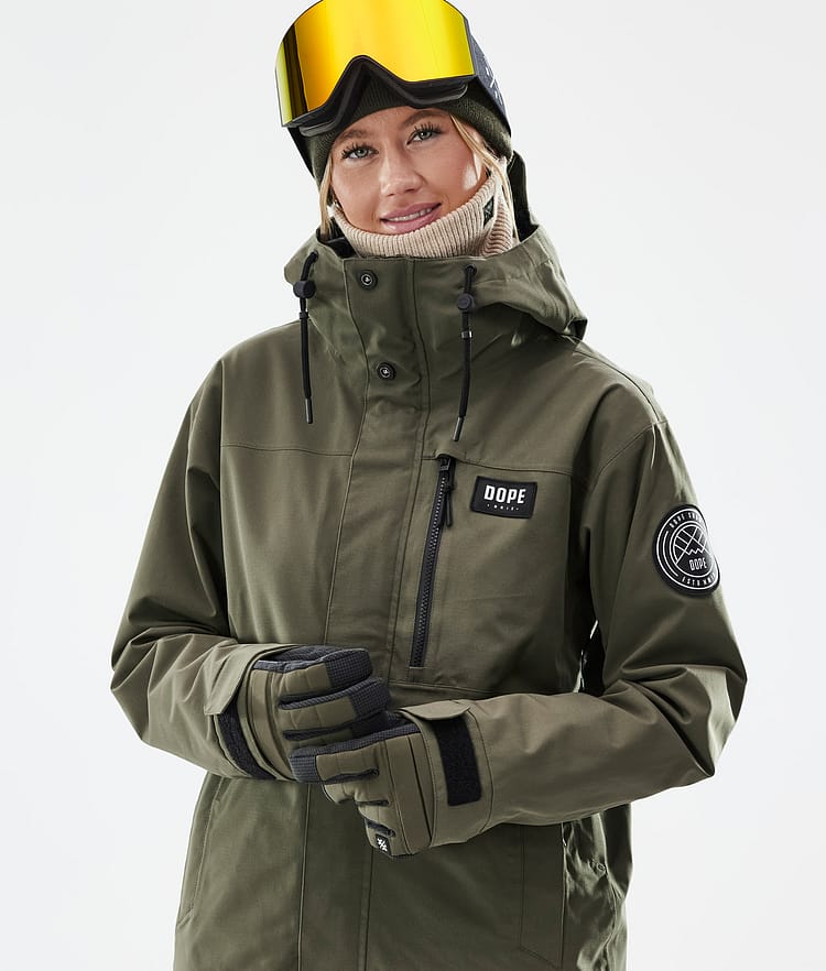 Dope Blizzard W Full Zip Snowboard Jacket Women Faded Green Renewed
