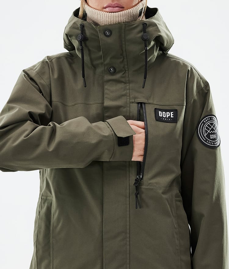 Dope Blizzard W Full Zip Snowboard Jacket Women Faded Green Renewed
