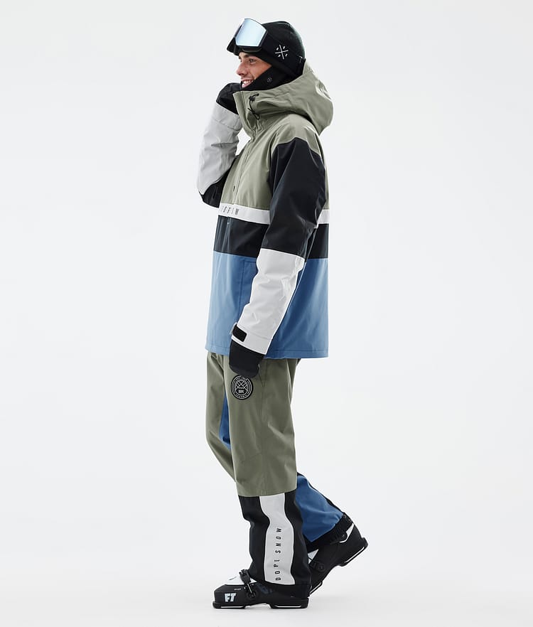 Dope Legacy Track Ski Jacket Men Greenish/Light Grey/Black/Blue Steel