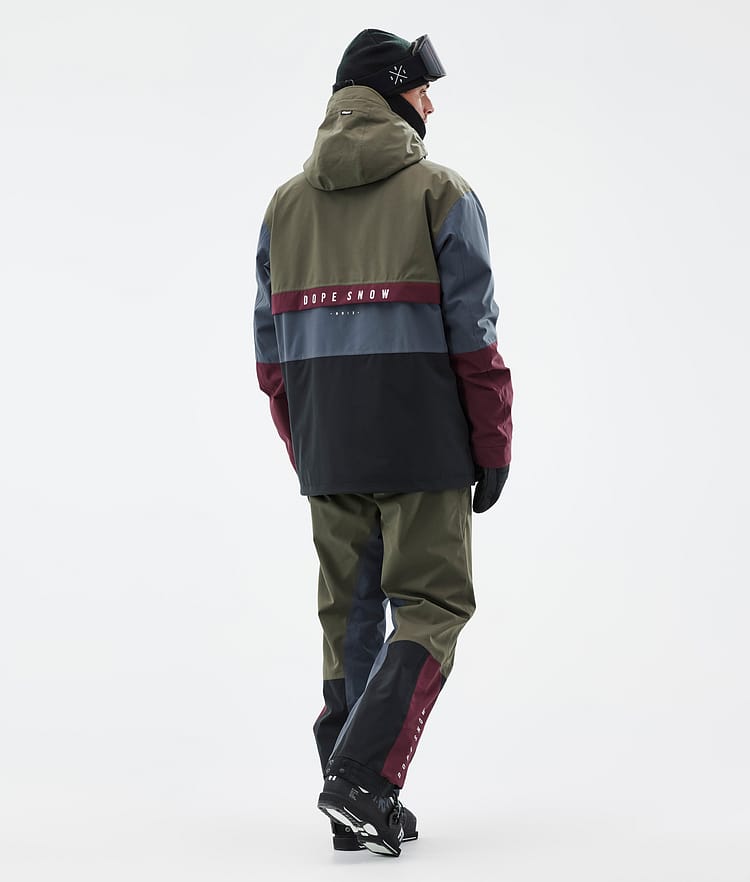 Dope Legacy Track Ski Jacket Men Greenish/Light Grey/Black/Blue Steel