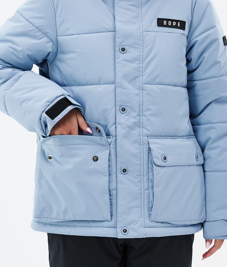 Dope Puffer W Full Zip Snowboard Jacket Women Light Blue Renewed