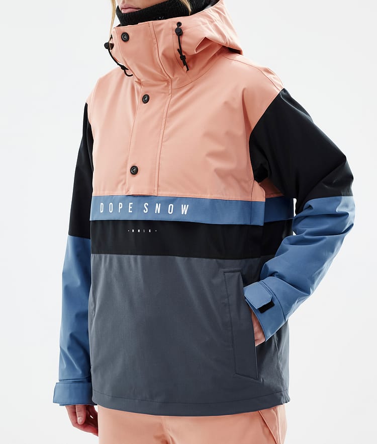 Dope Legacy Track W Ski Jacket Women Blue Steel/Light Grey/Soft Pink/Greenish