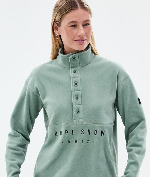 Dope Comfy W Fleece Sweater Women Faded Green Renewed