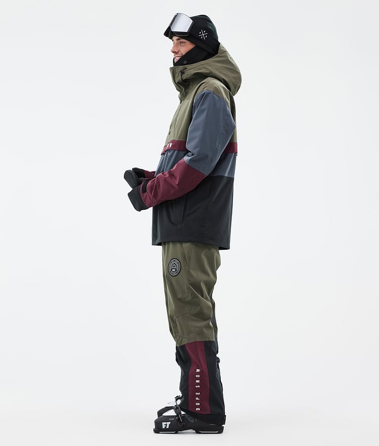 Dope Legacy Track Ski Jacket Men Greenish/Light Grey/Black/Blue Steel