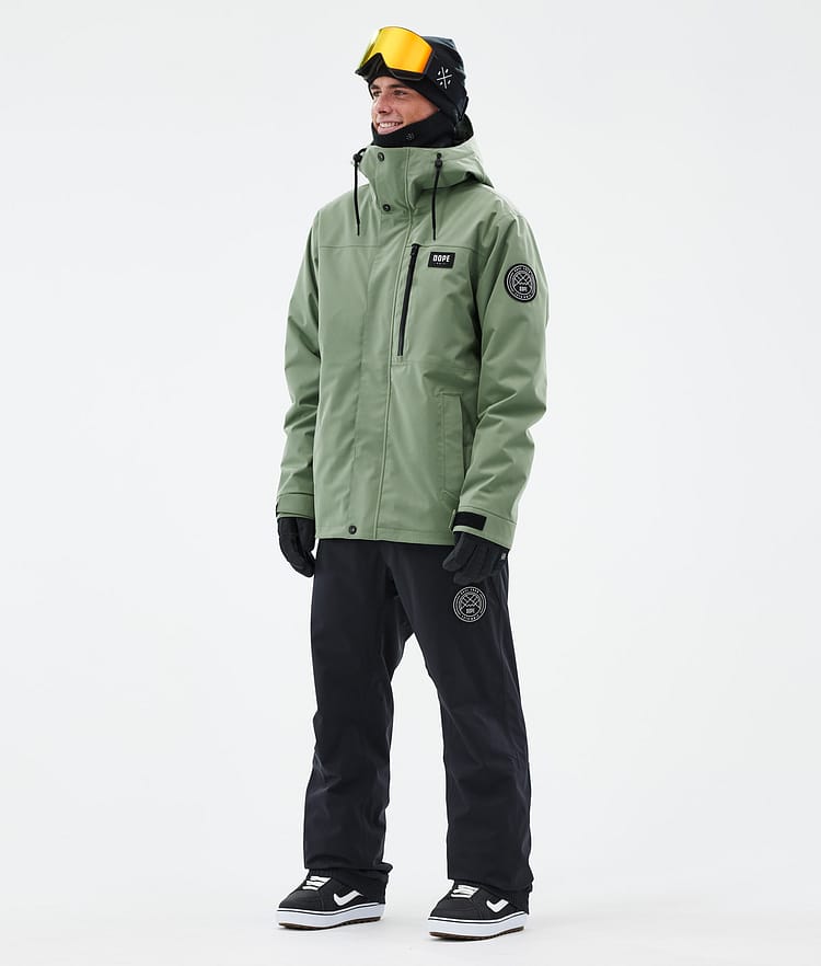 Dope Blizzard Full Zip Snowboard Jacket Men Olive Green Renewed