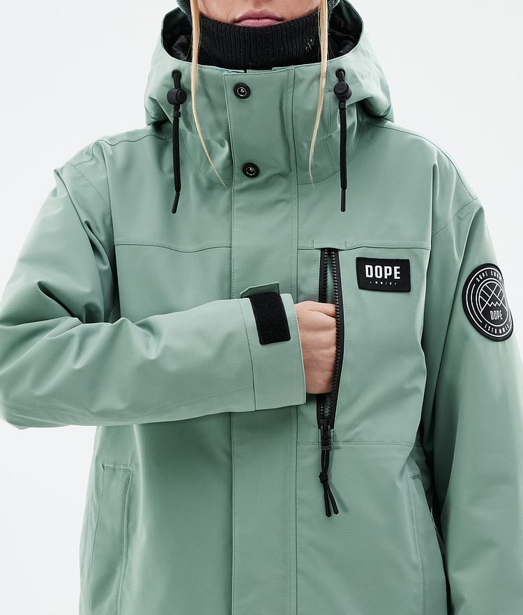 Dope Blizzard W Full Zip Snowboard Jacket Women Faded Green Renewed