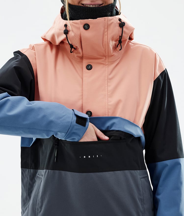 Dope Legacy Track W Snowboard Jacket Women Blue Steel/Light Grey/Soft Pink/Greenish
