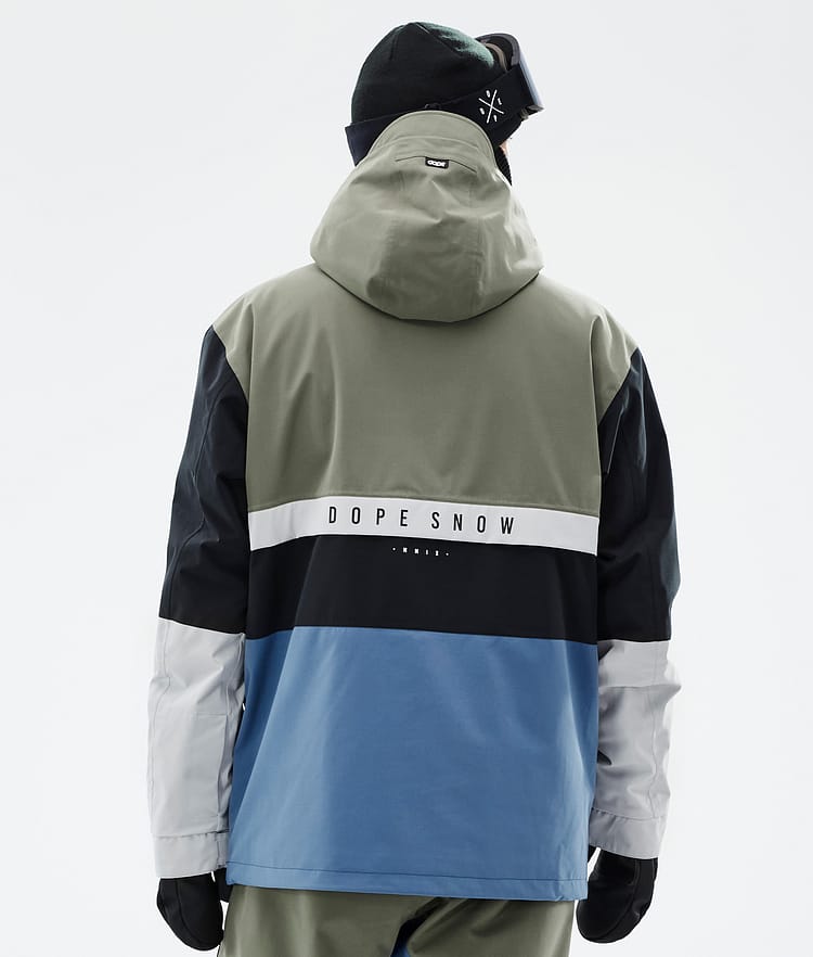 Dope Legacy Track Snowboard Jacket Men Olive Green/Burgundy/Metal Blue/Black
