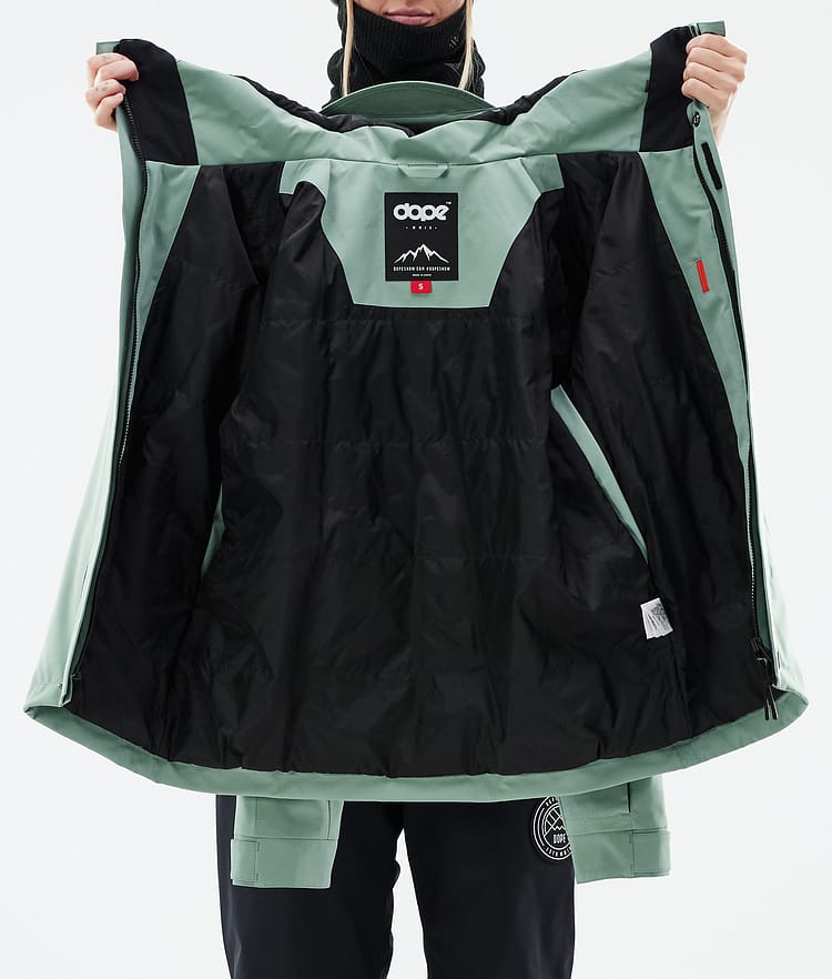 Dope Blizzard W Full Zip Snowboard Jacket Women Faded Green Renewed