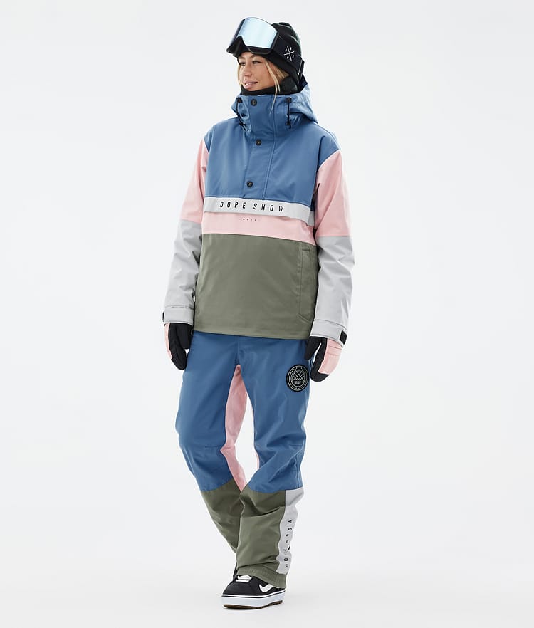 Dope Blizzard Track W Snowboard Pants Women Faded Peach/Blue Steel/Black/Metal Blue Renewed