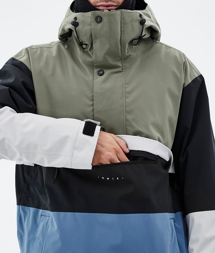 Dope Legacy Track Ski Jacket Men Greenish/Light Grey/Black/Blue Steel